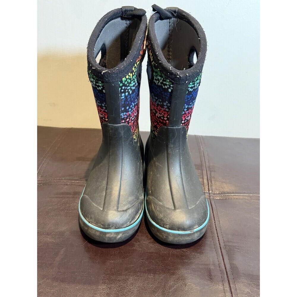 Bogs Kids Classic II Design A Boot - Rainbow Dots Size Youth 1 - Picture 2 of 7